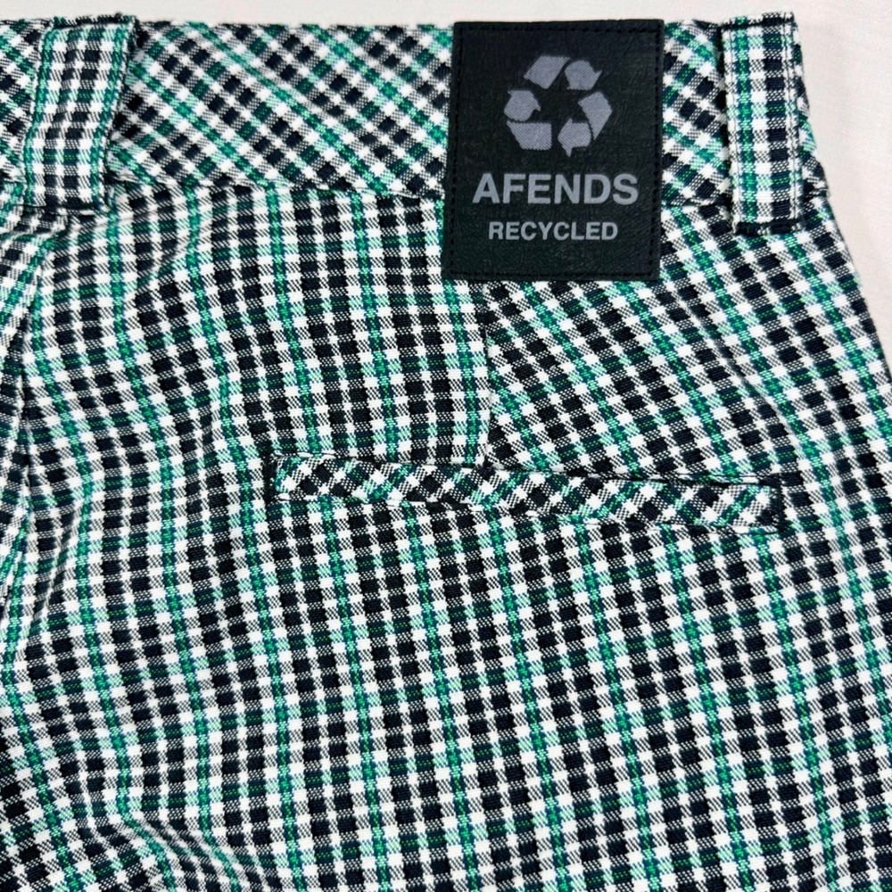 AFENDS Mixed Business Green Black Plaid Check Suit Pants Trousers Womens Size 28